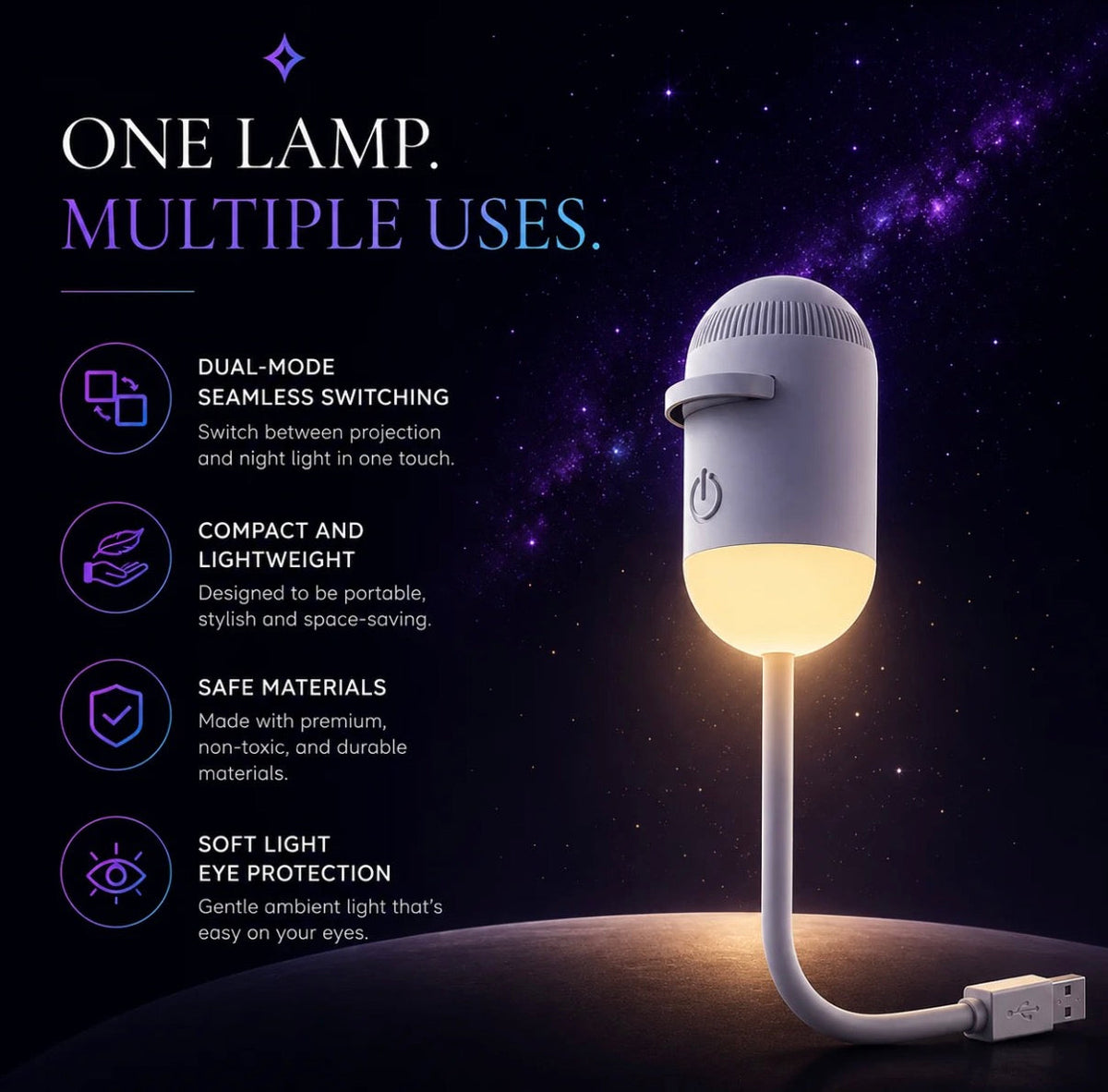 6-in-1 Galaxy Projector Night Light