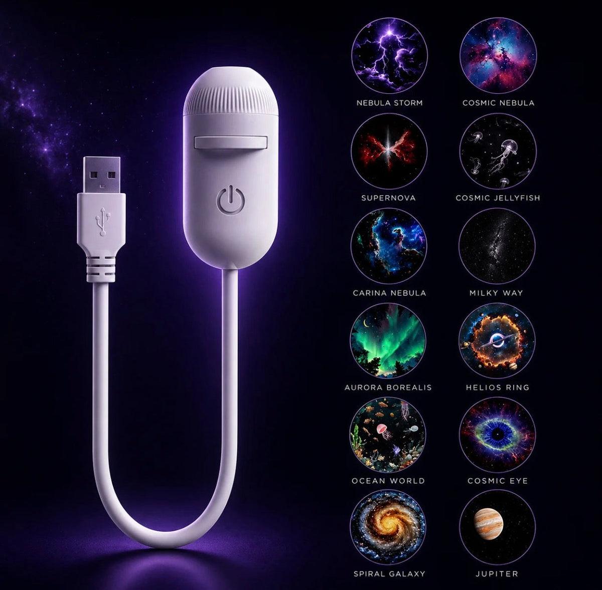 6-in-1 Galaxy Projector Night Light